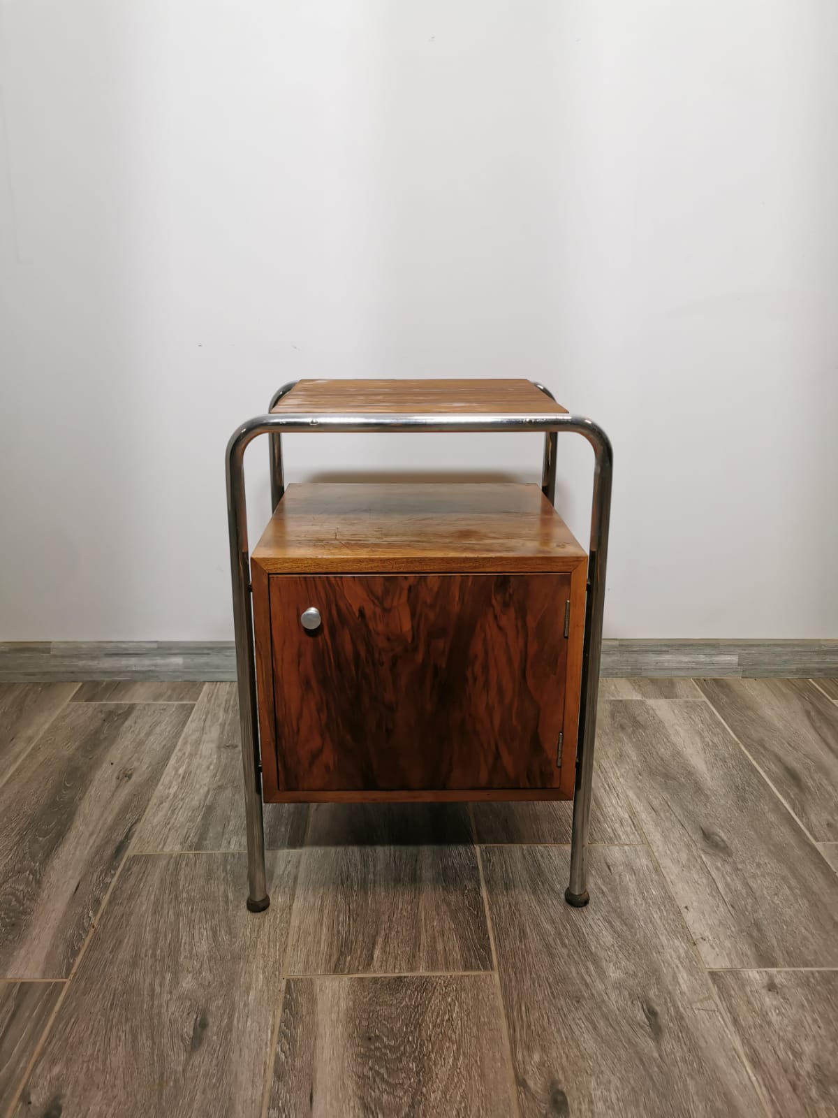 Bauhaus chromed nightstand by Robert Slezak