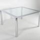 Square chrome-plated steel table by Sergio Mazza for Cinova, Italy, 1970s