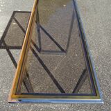 Chrome and golden brass console 70s