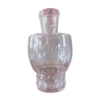 Art deco carafe in pink glass