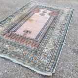 Antique Turkish Silk Rug 128x79cm Tribal Boho vintage old