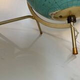 Vintage 1969 globe, tripod glass, Taride world map - 33 cm
