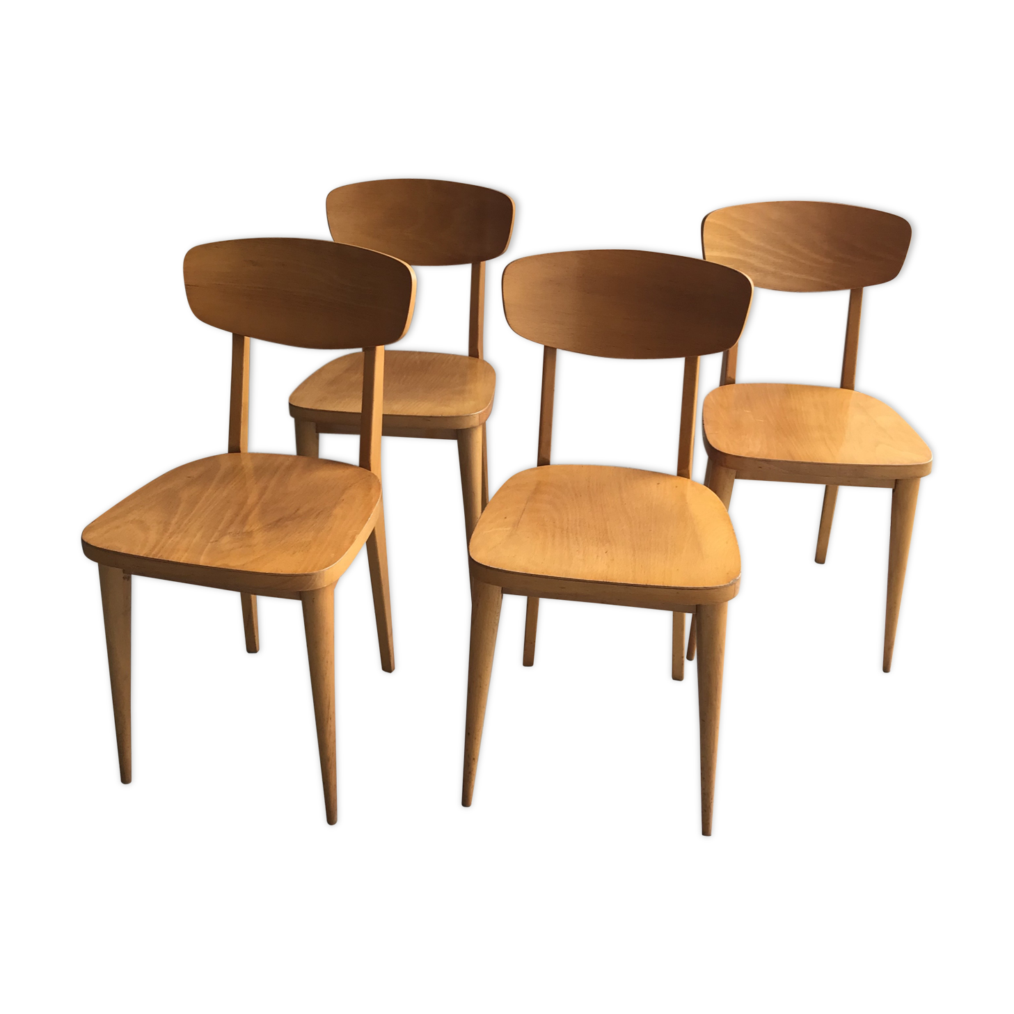 Set of four bistro chairs stamped Luterma
