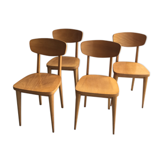 Set of four bistro chairs stamped Luterma