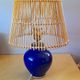 Blue glazed stoneware lamp 1960