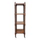 Antique Twisted Walnut Shelf on Wheels, 1890s