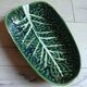 Plat creux en barbotine feuille de chou