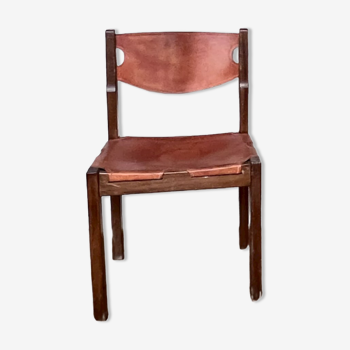 Regain home chair in elm and leather 1980