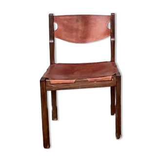 Regain home chair in elm and leather 1980