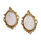 2 frames in gilded metal and curved glass