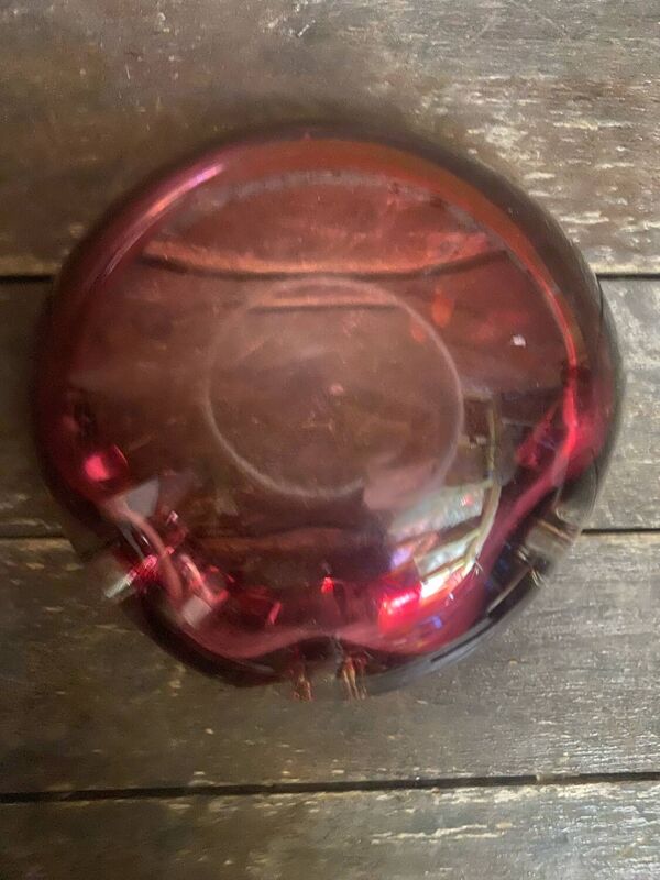 Cendrier ancien murano sommerso verre rose made in italy vintage