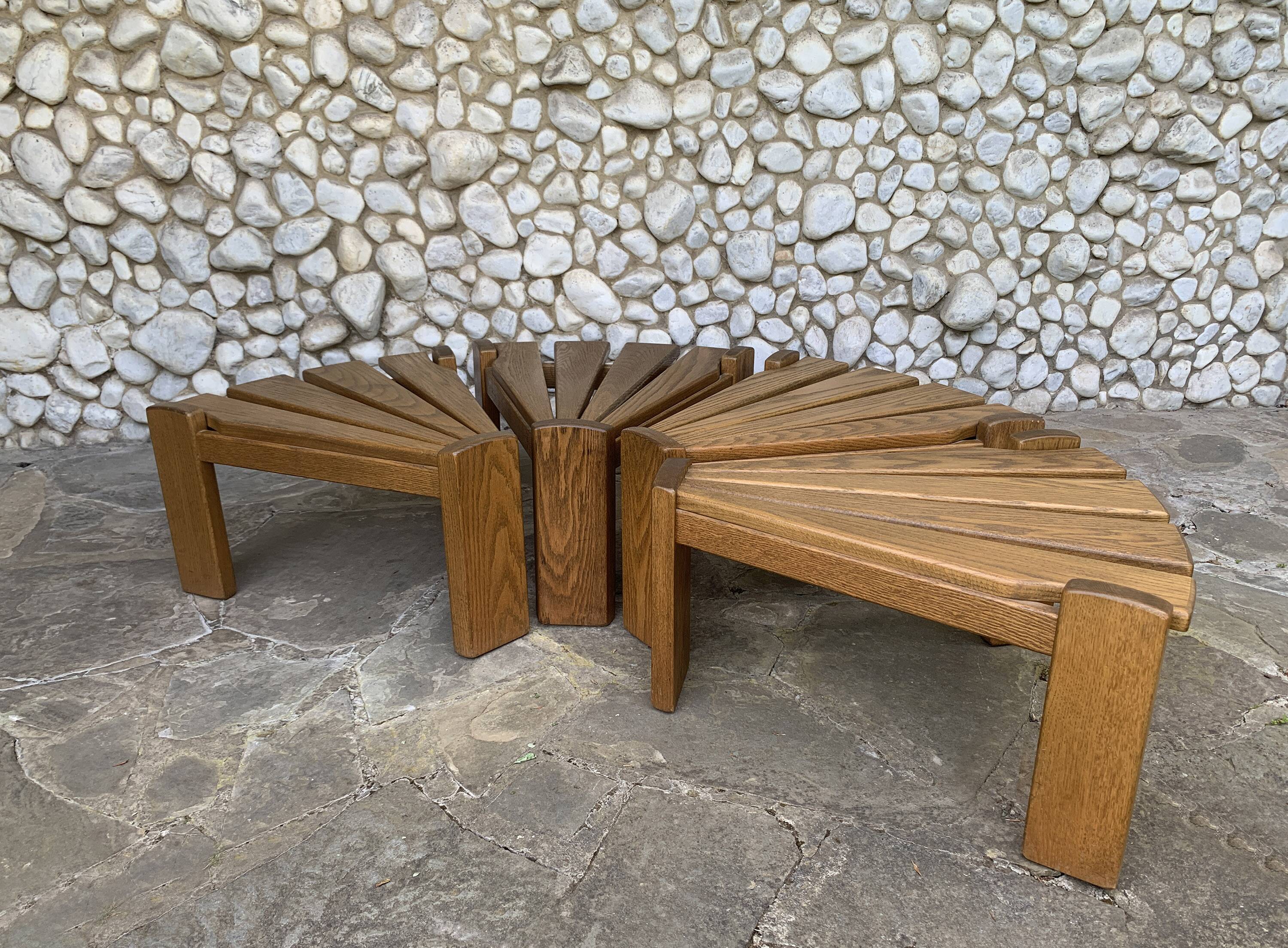 Set of 4 brutalist side tables by Radboud Dittmann, Dittmann & Co. 1970