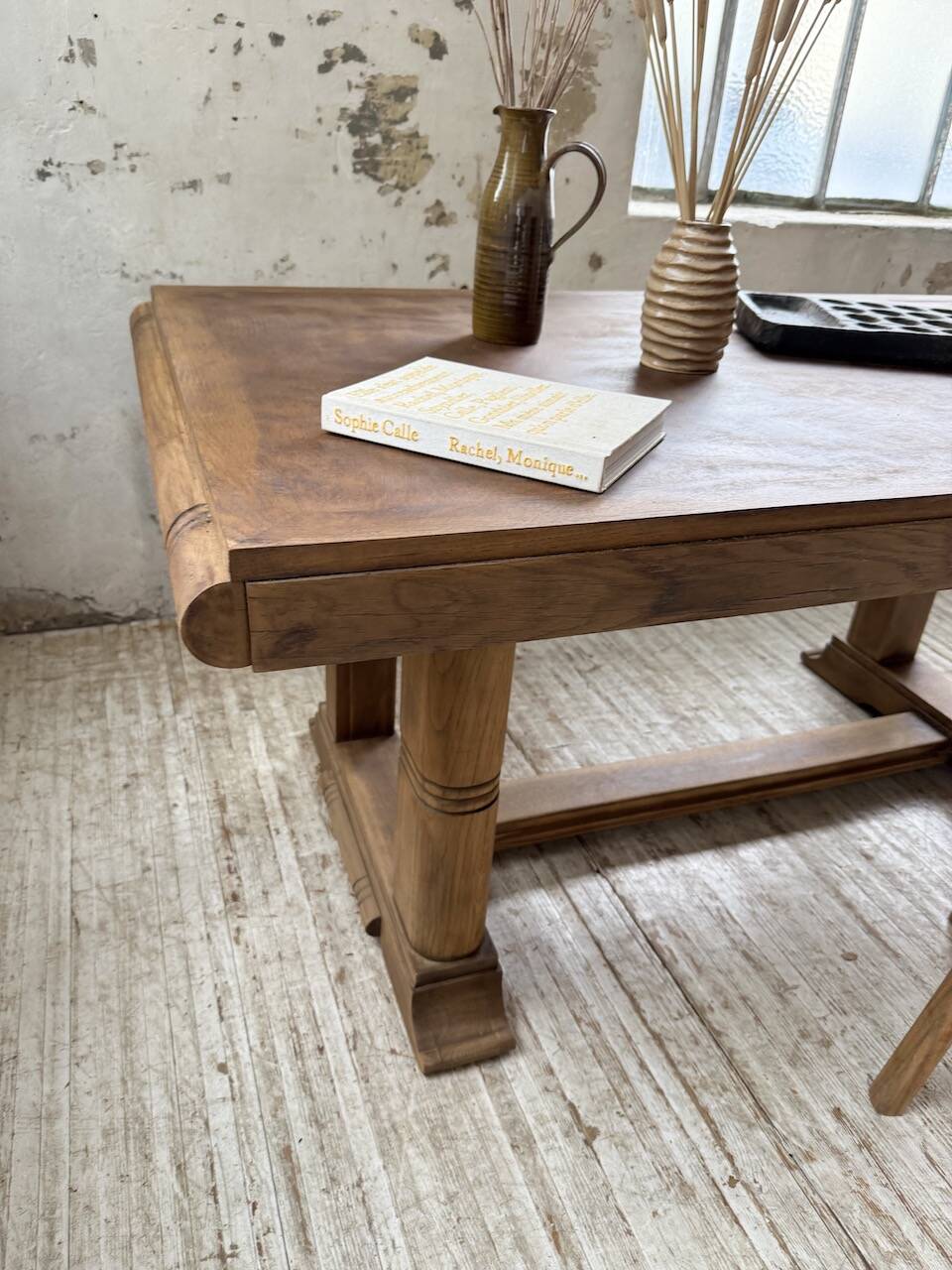 Table de repas chêne 1940 Dudouyt 240cm