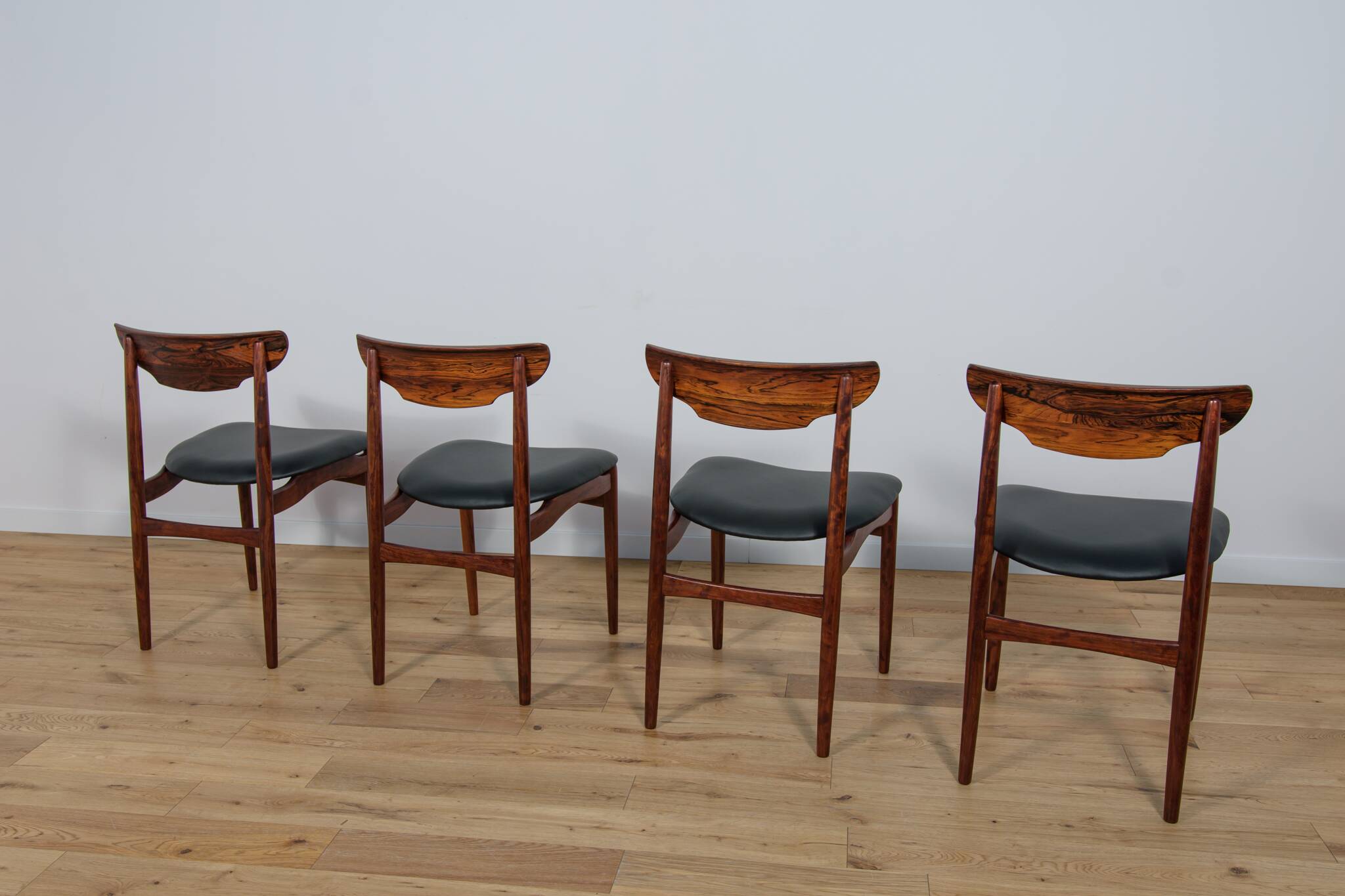 Chaises mid-century en palissandre, danemark, set de 4