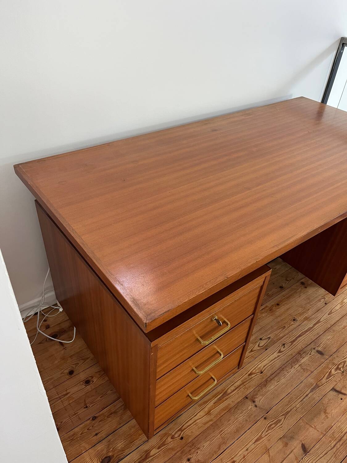 Large oak desk with double pedestal - 1950