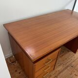 Large oak desk with double pedestal - 1950