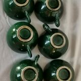 Lot of 6 cups and under green ceramic cups