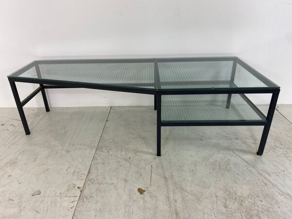 Table d'appoint en acier et verre de Bas van Pelt pour Janni van Pelt 1960