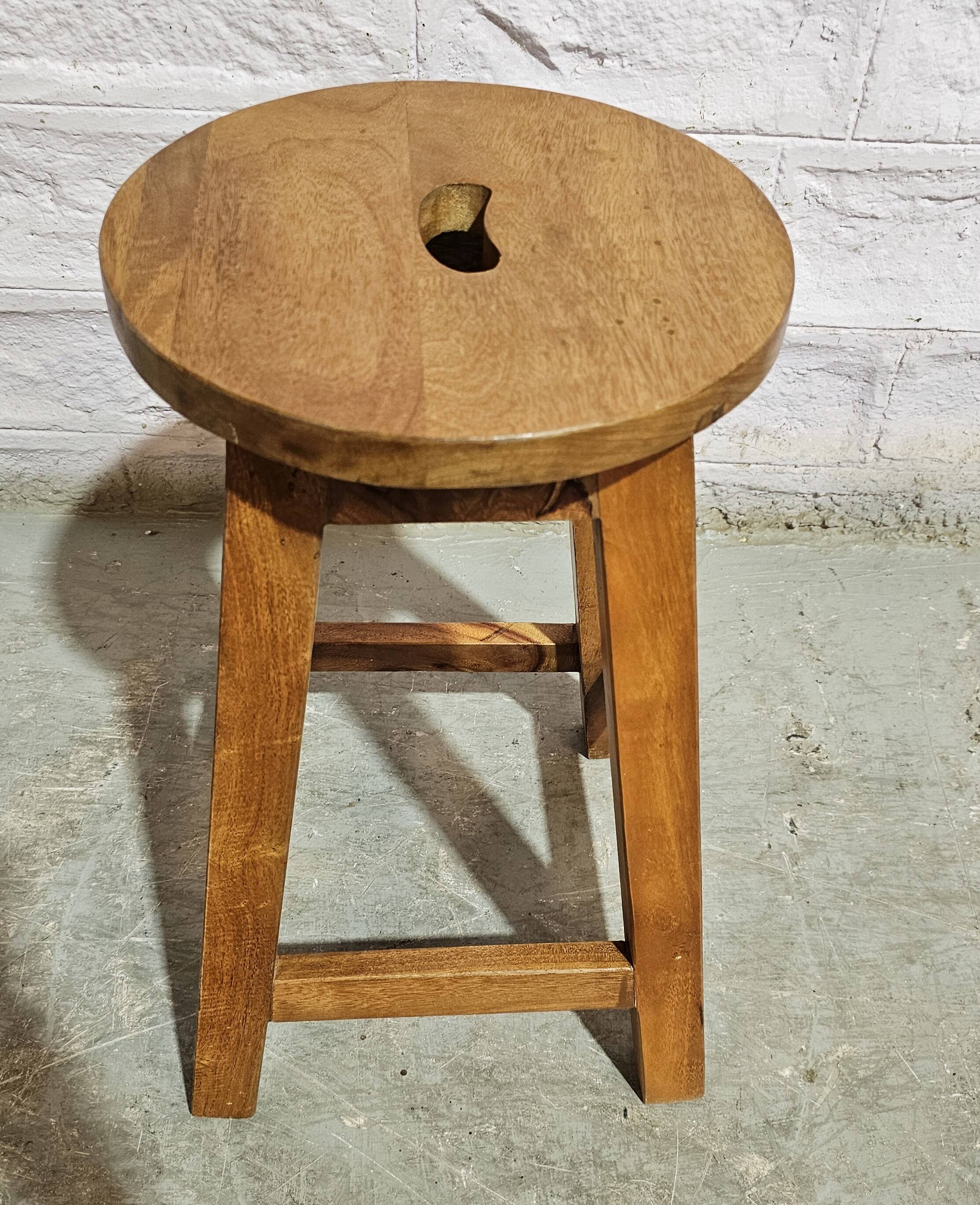 Burmese teak workshop stool