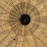 Small suspension, rattan luminaire in hat shape D:60cm