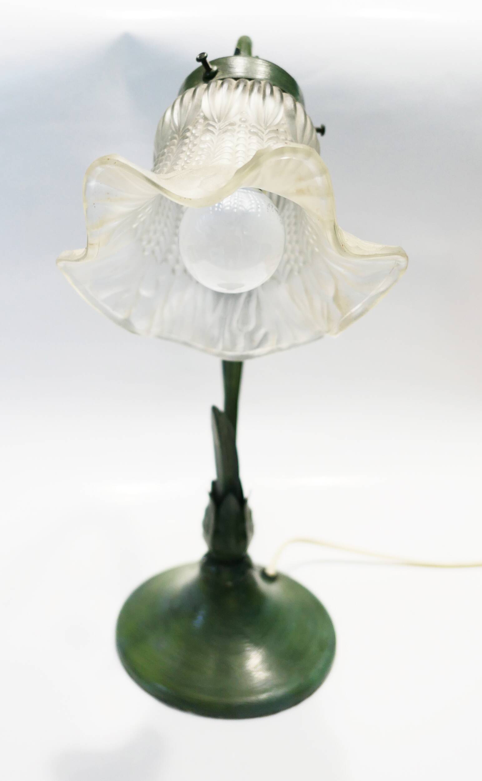 antique 1980s art nouveau retro table or desk lamp