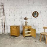 Pair of Charlotte Perriand "Les Arcs" bedside tables