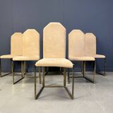 Vintage brass dining chairs by Belgochrom, 1970s