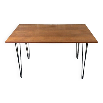 60s 70s Teak & Metal Dining Table Dining Table Danish Modern Design Denmark