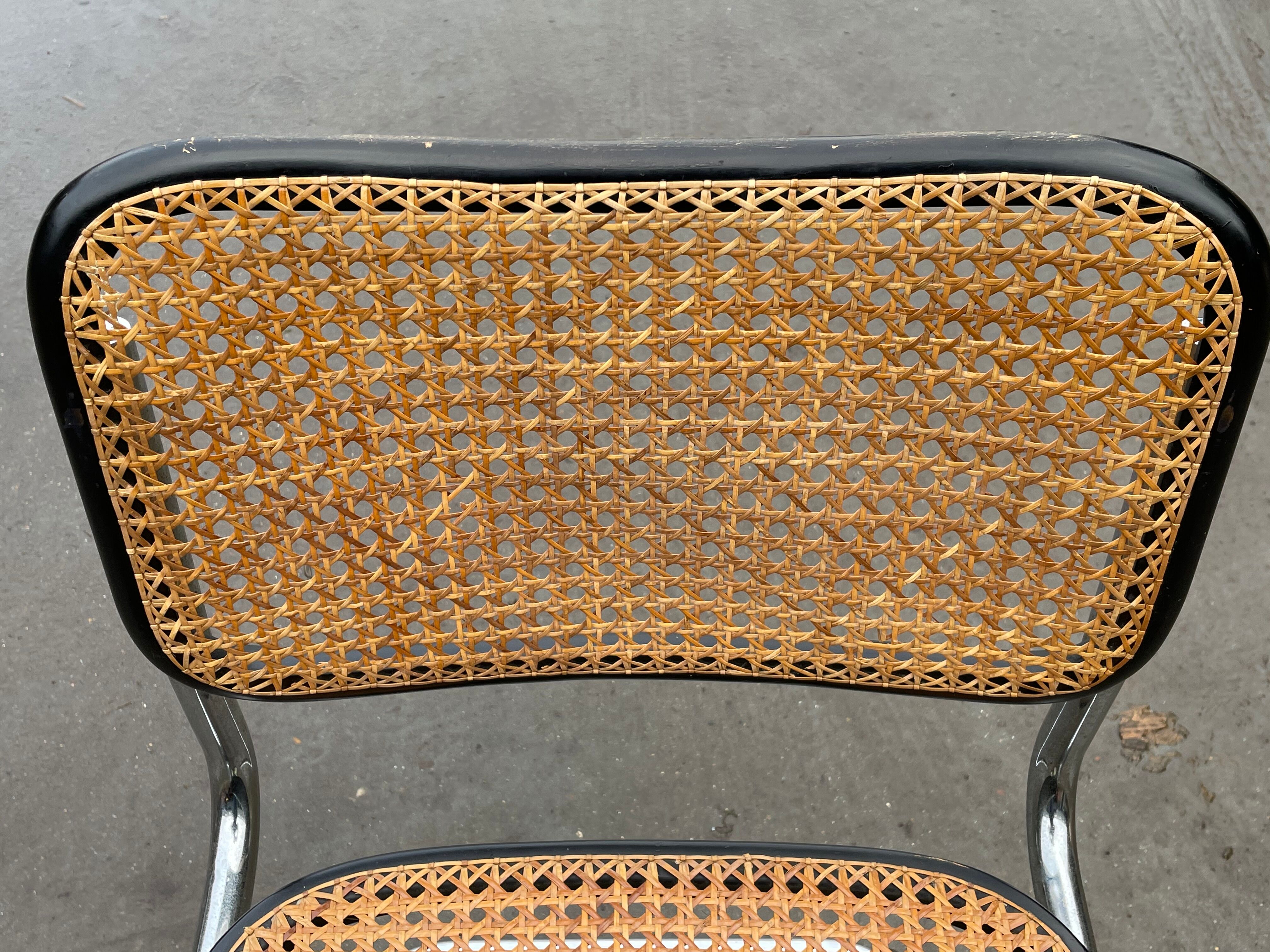 Cesca design chair b32 model in black and chrome