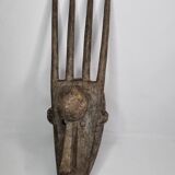 Masque N'Tomo Bambara, Mali, Bois Sculpté, Patine Ancienne, XXe, 64 cm