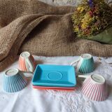 Set of 4 vintage lbvyr cups & saucers – 1970s