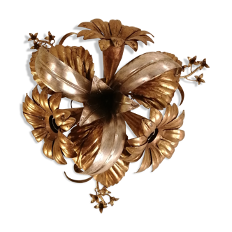 Golden flower sconce