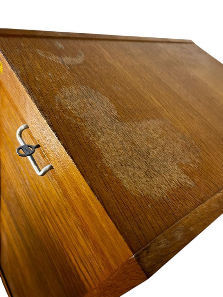 Vintage curtain wardrobe / archive cabinet with file supports