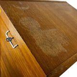 Vintage curtain wardrobe / archive cabinet with file supports