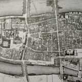 Historical map of the island of the city in Paris in 1754