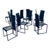 Postmodern architectural dining chairs, Italy, 1980s, set of 10