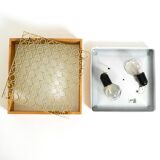 Beautiful 1970s square ceiling lamp made of pine wood by Alda Sweden