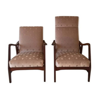 Pair of armchairs in solid teak by Topform 1950s-1960s