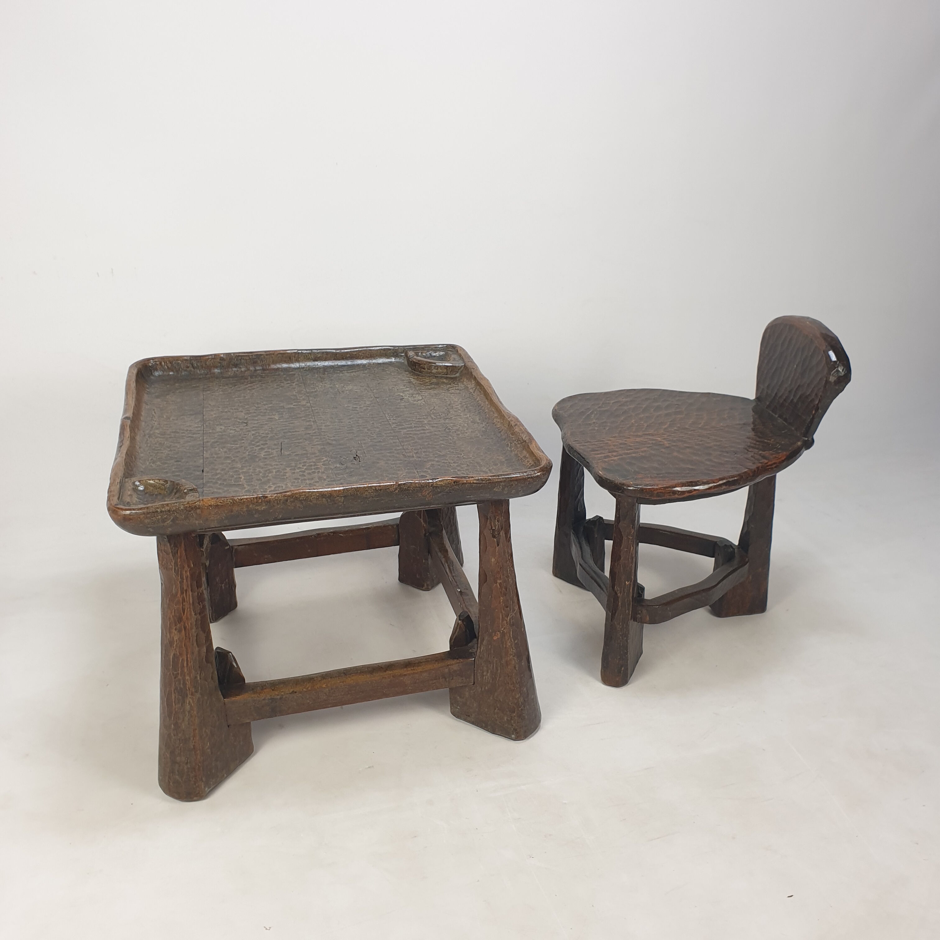 Mid Century set of wooden Chair and Table, 1950's