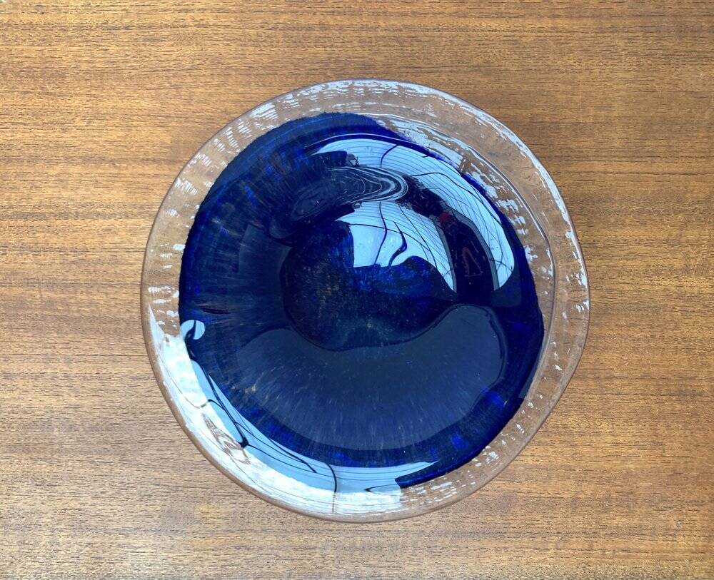 Mid-century Swedish glass bowl from Pukeberg Glass, 1960s.