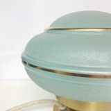 Table lamp in blue granite glass and golden border