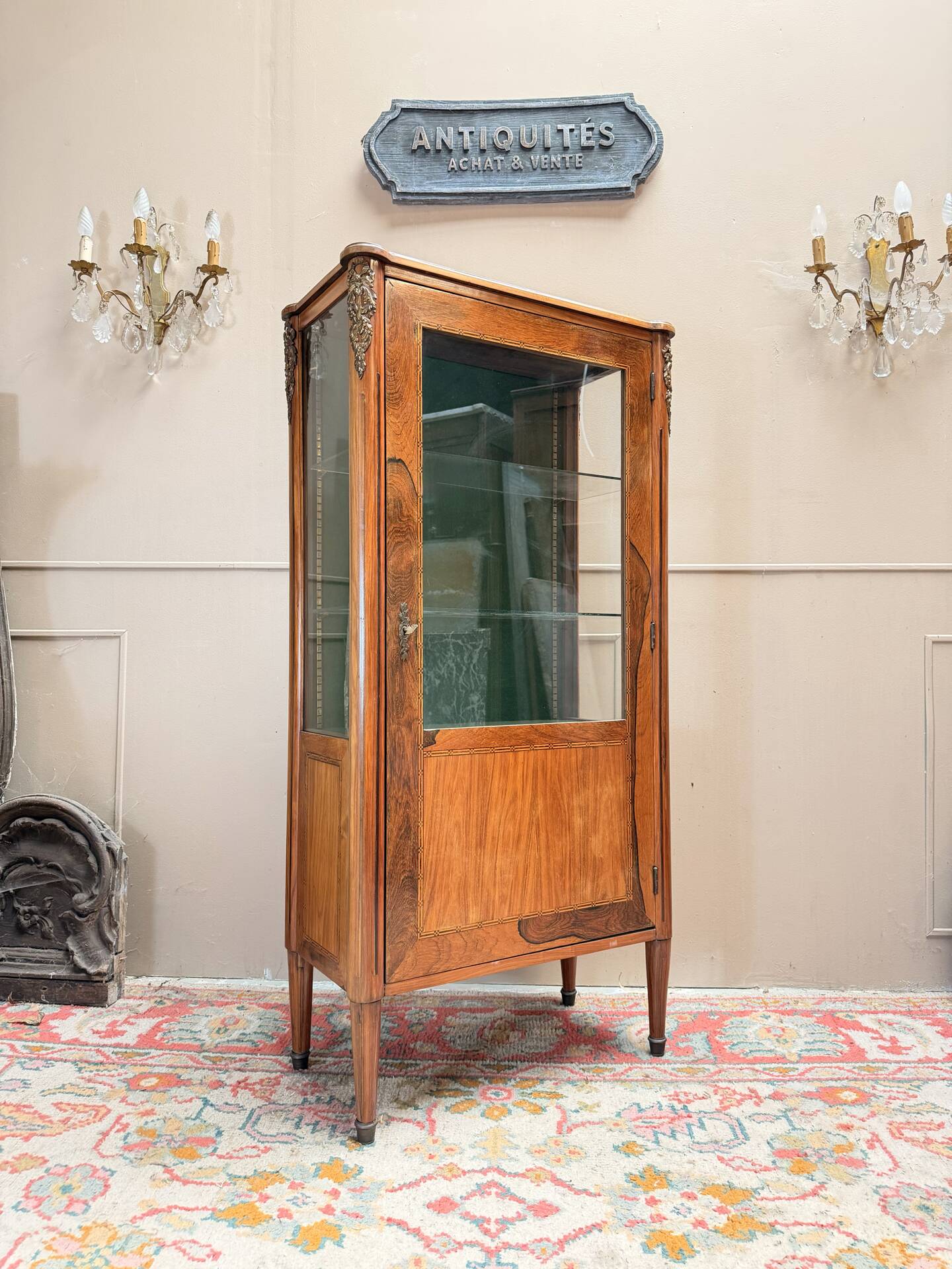 VITRINE EN PALISSANDRE DE STYLE LOUIS XVI XIX EME SIÈCLE  