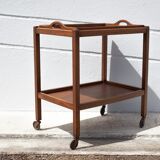 Wooden service with wheels