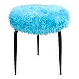 Tabouret moumoute bleue