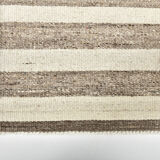 210x300 cm Natural Turkish Kilim, Striped white and brown kilim carpet