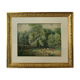 Aquarelle figurant un troupeau de vaches en pâture signature en bas a droite Eugéne Damblans (1865)