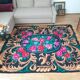 Tapis floral en laine de Moldavie de style bohème - 182×208 cm