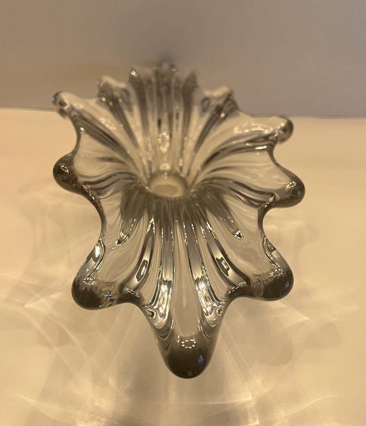 Large vintage crystal centrepiece bowl