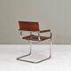 S34 dining armchair in cognac saddle leather by Mart Stam for Fasem, 1970s
