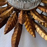 Gilded metal ceiling lamp 60s